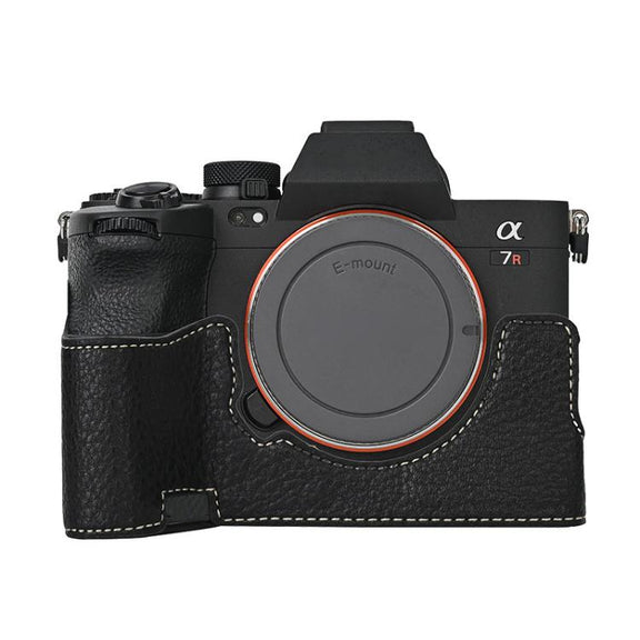For Sony ILCE7RM5 / A7R5 Litchi Texture PU Leather Camera Half Case Base(Black)