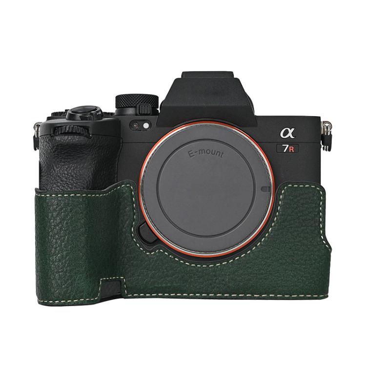For Sony ILCE7RM5 / A7R5 Litchi Texture PU Leather Camera Half Case Base(Green)