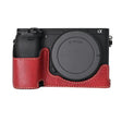 For Sony ILCE-6400 / A6300 / A6200 Litchi Texture PU Leather Camera Half Case Base(Wine Red) - free shipping - PMC TechLife - Order now!