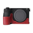 For Sony ILCE-6700 / A6700 Litchi Texture PU Leather Camera Half Case Base(Wine Red) - free shipping - PMC TechLife - Order now!