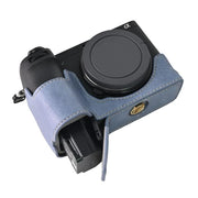 For Sony ILCE-6700 / A6700 Litchi Texture PU Leather Camera Half Case Base(Blue)