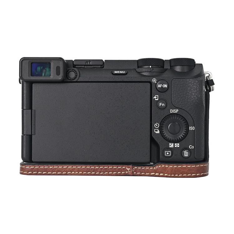 For Sony ILCE-6700 / A6700 Litchi Texture PU Leather Camera Half Case Base(Coffee)