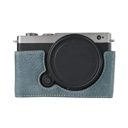 For Panasonic LUMIX S9 Litchi Texture PU Leather Camera Half Case Base(Blue)