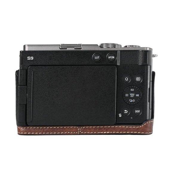 For Panasonic LUMIX S9 Litchi Texture PU Leather Camera Half Case Base(Coffee)