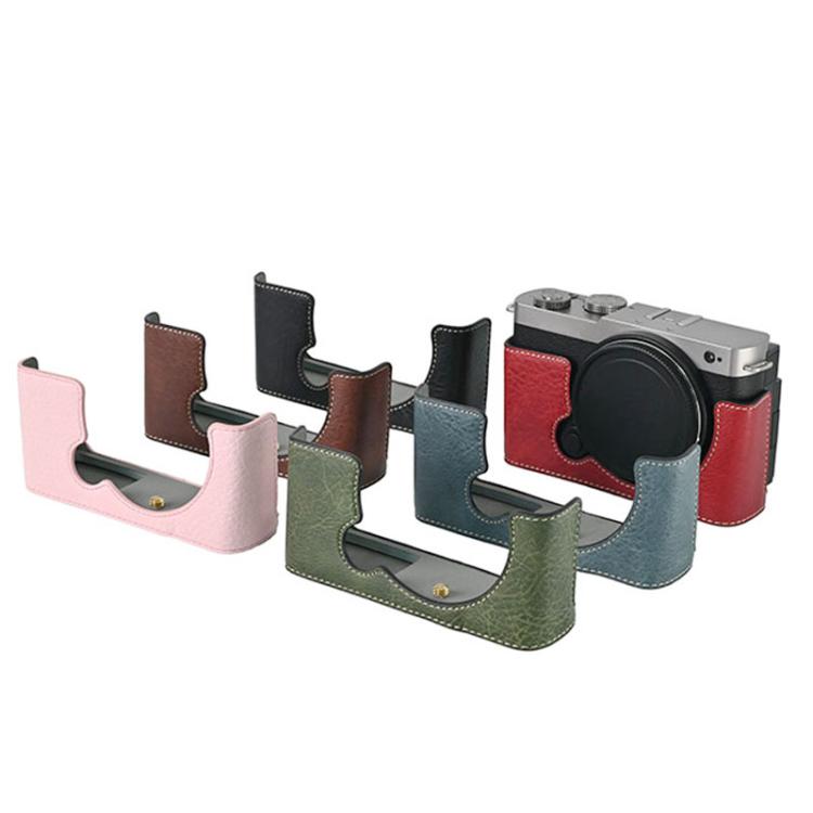For Panasonic LUMIX S9 Litchi Texture PU Leather Camera Half Case Base(Pink)
