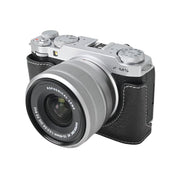 For FUJIFILM X-M5 Litchi Texture PU Leather Camera Half Case Base(Black)