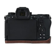 For Nikon Z6III Litchi Texture PU Leather Camera Half Case Base(Coffee)