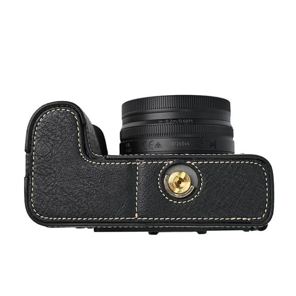 For Nikon Z50II Litchi Texture PU Leather Camera Half Case Base(Black)
