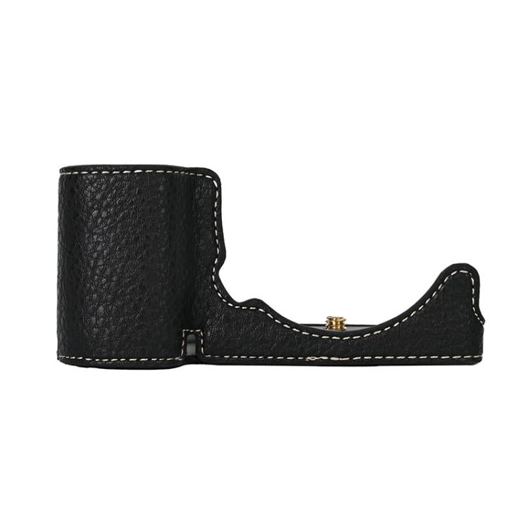 For Sony ZV-E10 Litchi Texture PU Leather Camera Half Case Base(Black)