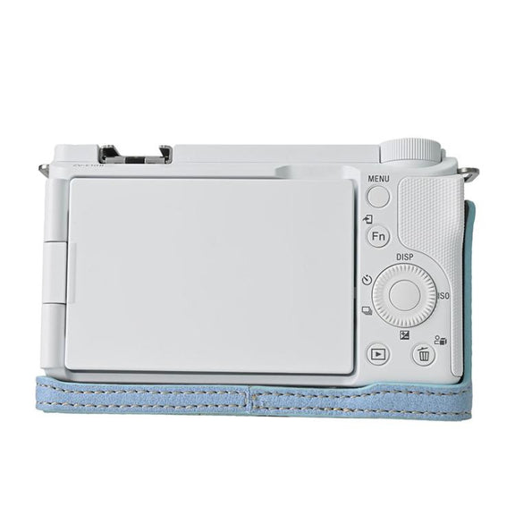 For Sony Alpha ZV-E10 II / ZV-E10M2 Litchi Texture PU Leather Camera Half Case Base(Blue)