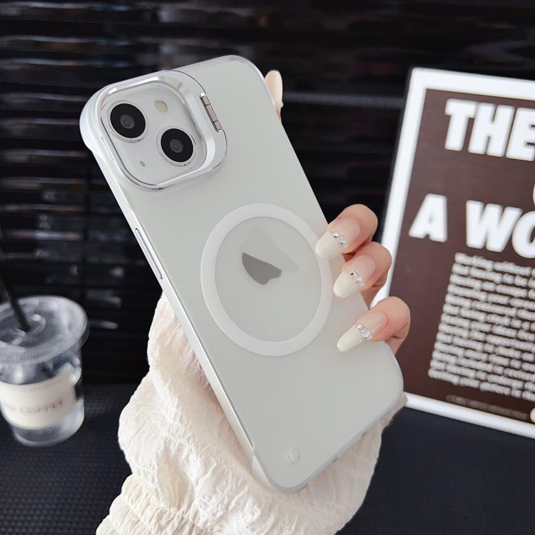 For iPhone 16 Pro Ultra-thin Transparent MagSafe Magnetic Frameless Lens Holder Phone Case