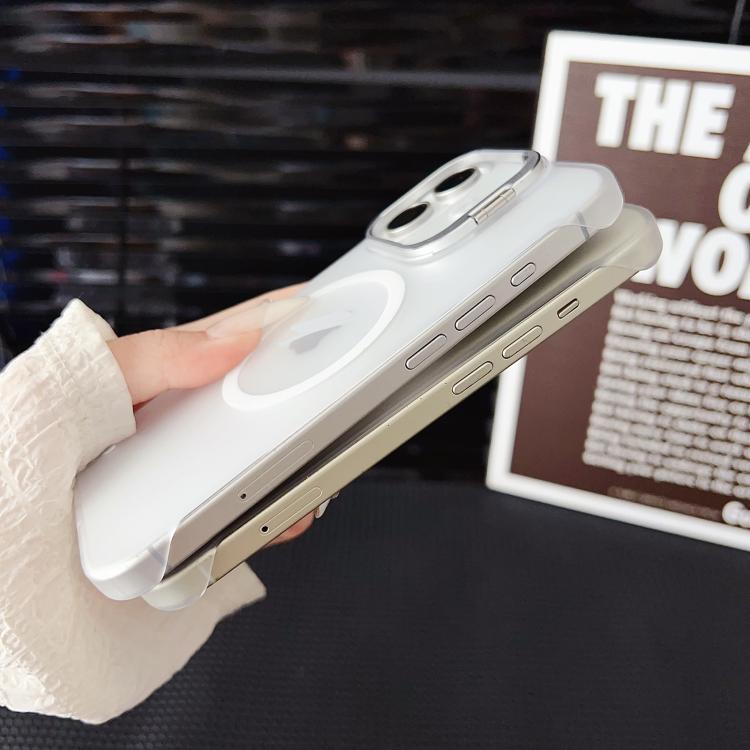 For iPhone 16 Ultra-thin Transparent MagSafe Magnetic Frameless Lens Holder Phone Case