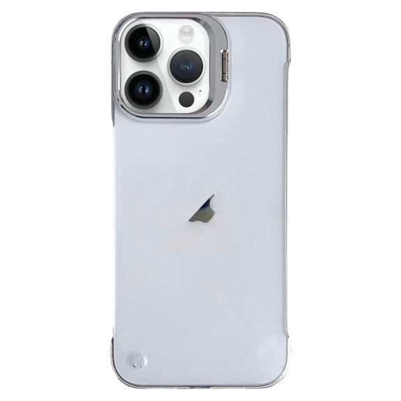 For iPhone 15 Pro Ultra-thin Transparent Frameless Lens Holder Phone Case