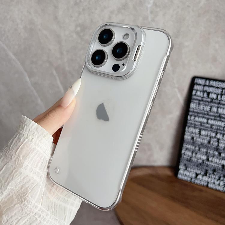 For iPhone 16 Pro Max Ultra-thin Transparent Frameless Lens Holder Phone Case