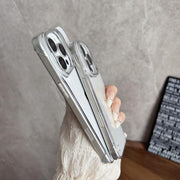 For iPhone 15 Pro Max Ultra-thin Transparent Frameless Lens Holder Phone Case