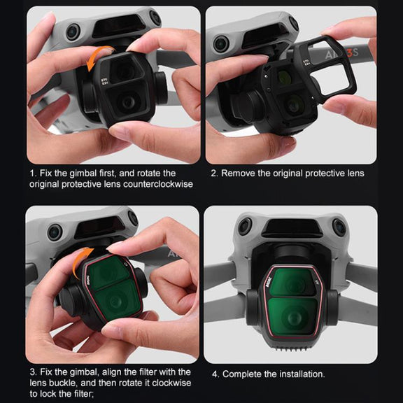 For DJI Air 3S BRDRC Camera Lens Filter, Filter:ND8