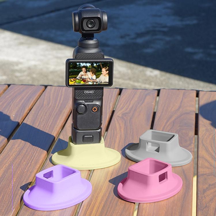 For DJI OSMO Pocket 3 BRDRC Silicone Desktop Base Bracket(Purple)