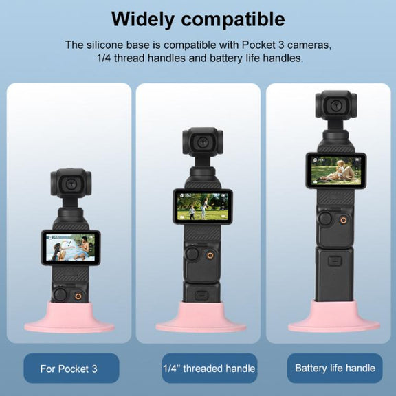 For DJI OSMO Pocket 3 BRDRC Silicone Desktop Base Bracket(Pink)