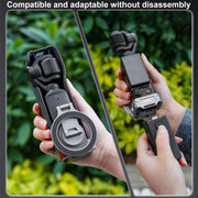 For DJI Osmo Pocket 3 BRDRC Smartphone Teleprompter Stand Desktop Clamp Cold Shoe Extension Mount(Dark Grey)