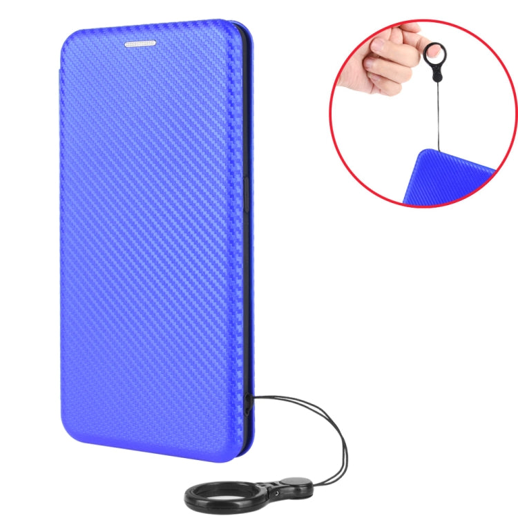 For Ulefone Note 9P Carbon Fiber Texture Horizontal Flip TPU + PC + PU Leather Case with Card Slot & Lanyard(Black)