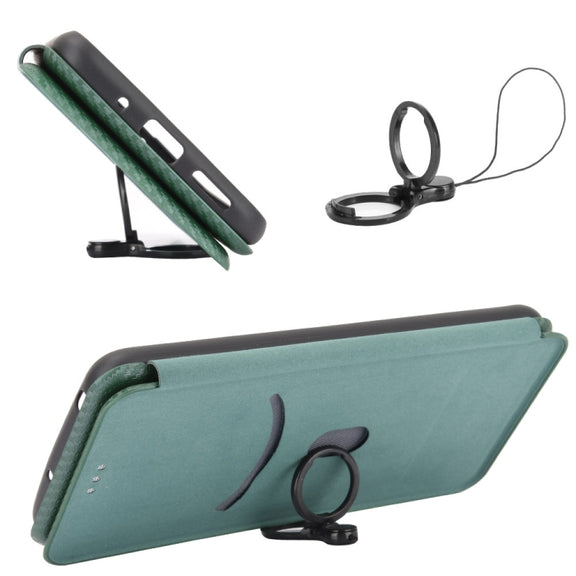 For Ulefone Note 9P Carbon Fiber Texture Horizontal Flip TPU + PC + PU Leather Case with Card Slot & Lanyard(Green)