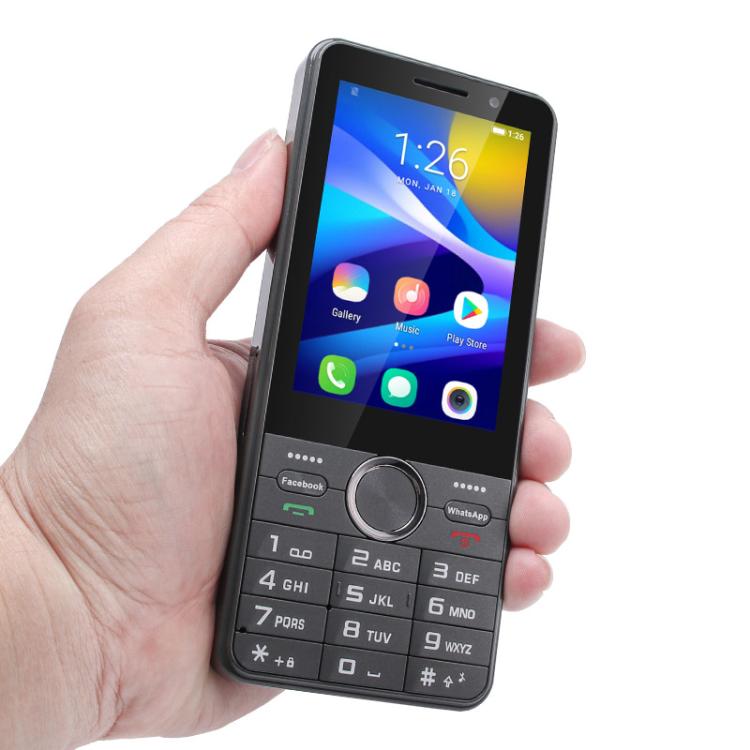 UNIWA XS24 Keypad Phone, 2GB+16GB, 3.5 inch Android 8.1 Mediatek MT6737M Quad Core, Flashlights, Network: 4G, Support Google Store, Plug:EU Plug(Black)