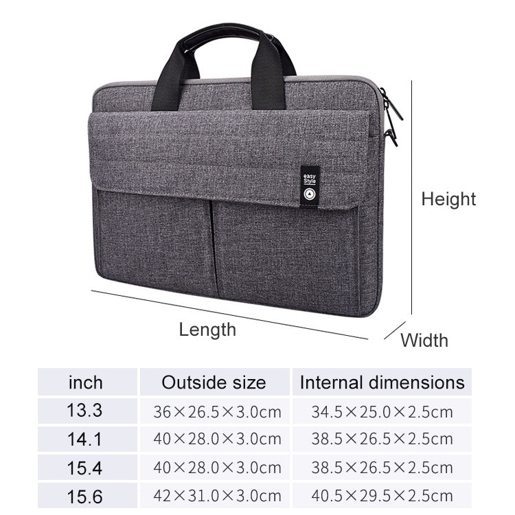 ST08 Handheld Briefcase Carrying Storage Bag without Shoulder Strap for 15.6 inch Laptop(Black)