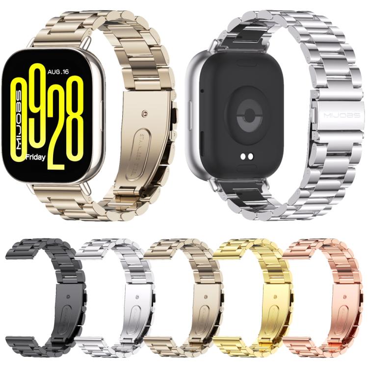 22mm MIJOBS Three Beads Metal Watch Band(Rose Gold)