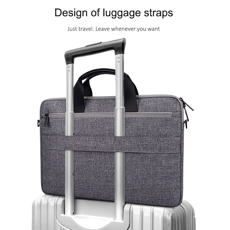 ST08 Handheld Briefcase Carrying Storage Bag with Shoulder Strap for 13.3 inch Laptop(Grey)