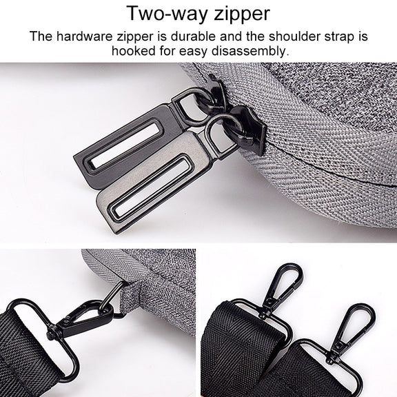 ST08 Handheld Briefcase Carrying Storage Bag with Shoulder Strap for 15.4 inch Laptop(Grey)