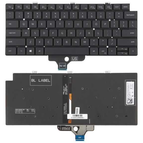 US Version Backlit Laptop Keyboard for Dell Latitude 5320 7320(Black)