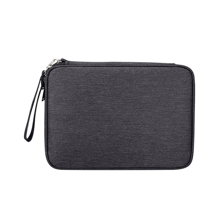 SM01 Multi-function Water-resistant Double Layer Data Cable Earphone U Disk Digital Accessories Storage Bag, Size: L(Black)