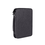 SM01 Multi-function Water-resistant Double Layer Data Cable Earphone U Disk Digital Accessories Storage Bag, Size: L(Black)