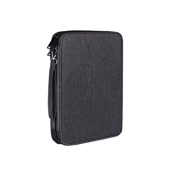 SM01 Multi-function Water-resistant Double Layer Data Cable Earphone U Disk Digital Accessories Storage Bag, Size: L(Black)