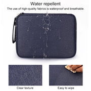 SM01 Multi-function Water-resistant Double Layer Data Cable Earphone U Disk Digital Accessories Storage Bag, Size: L(Black)