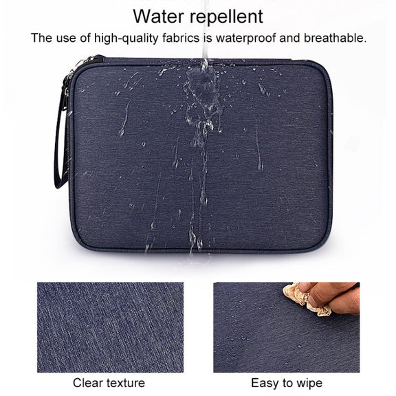 SM01 Multi-function Water-resistant Double Layer Data Cable Earphone U Disk Digital Accessories Storage Bag, Size: L(Black)