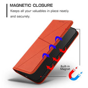 For iPhone 17 Strong Magnetic Frosted Flip Leather Phone Case(Orange)