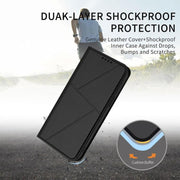For iPhone 17 Strong Magnetic Frosted Flip Leather Phone Case(Black)