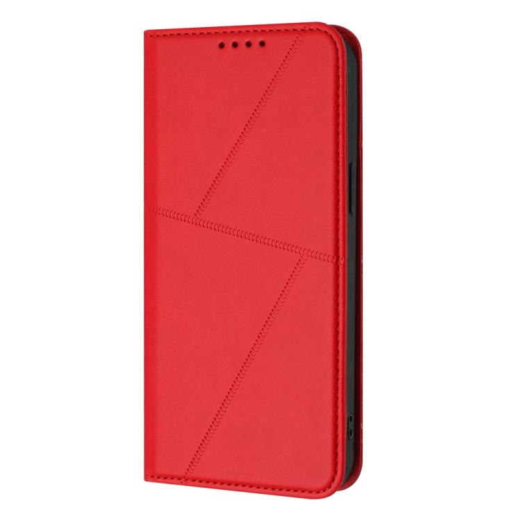 For iPhone 17 Pro Strong Magnetic Frosted Flip Leather Phone Case(Red)
