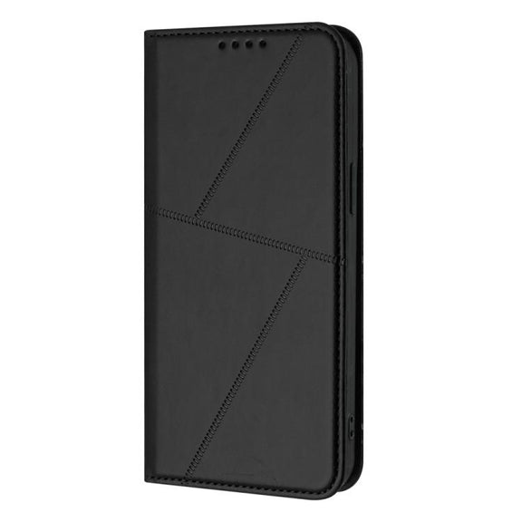 For iPhone 17 Pro Strong Magnetic Frosted Flip Leather Phone Case(Black)
