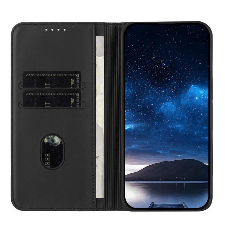 For iPhone 17 Pro Strong Magnetic Frosted Flip Leather Phone Case(Black)