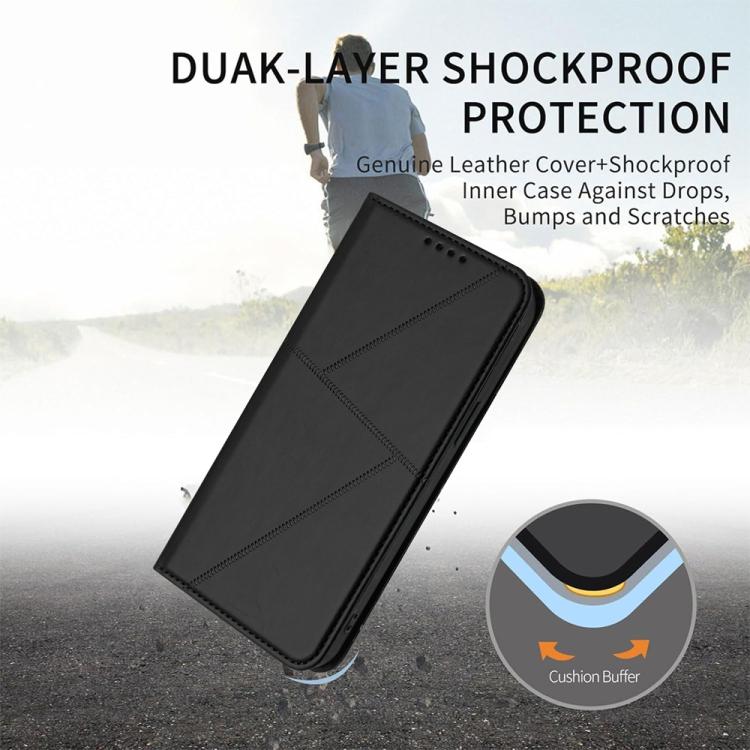 For iPhone 17 Pro Strong Magnetic Frosted Flip Leather Phone Case(Black)