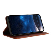 For iPhone 17 Pro Max Strong Magnetic Frosted Flip Leather Phone Case(Coffee Color)