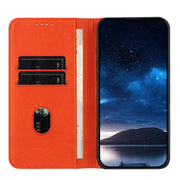 For iPhone 17 Pro Max Strong Magnetic Frosted Flip Leather Phone Case(Orange)