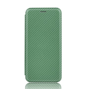 For Ulefone Note 9P Carbon Fiber Texture Horizontal Flip TPU + PC + PU Leather Case with Card Slot(Green)