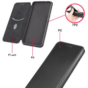 For Ulefone Note 9P Carbon Fiber Texture Horizontal Flip TPU + PC + PU Leather Case with Card Slot(Green)
