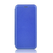 For Ulefone Note 9P Carbon Fiber Texture Horizontal Flip TPU + PC + PU Leather Case with Card Slot(Blue)