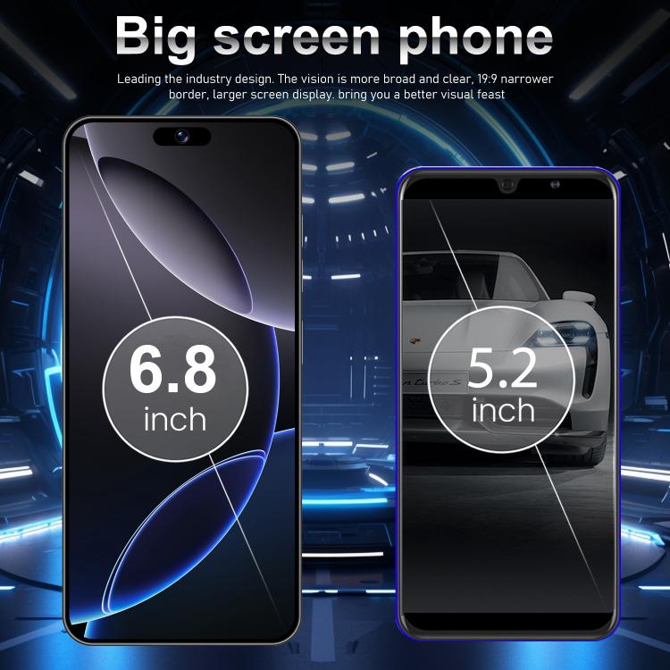 I16 Pro Max / VD1, 3GB+32GB, 6.8 inch Android 10 MTK6753 Octa Core, Network: 4G, Dual SIM, Plug:US Plug(Blue)