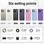 I16 Pro Max / VD1, 3GB+32GB, 6.8 inch Android 10 MTK6753 Octa Core, Network: 4G, Dual SIM, Plug:EU Plug(White)