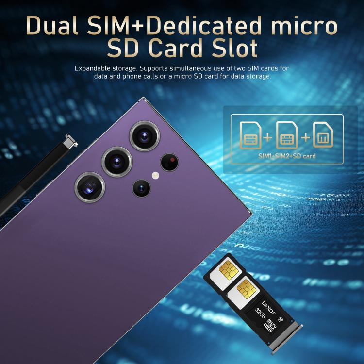 S24 Ultra / S7, 4GB+128GB, 6.75 inch Android 10 MTK6750 Octa Core, Network: 4G, Dual SIM, Plug:AU Plug(Gold)